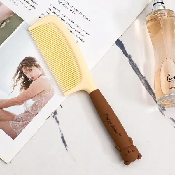 Long Handle Apricot Comb - Styling & Massage for Women's Hair