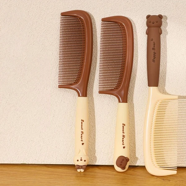 Long Handle Apricot Comb - Styling & Massage for Women's Hair