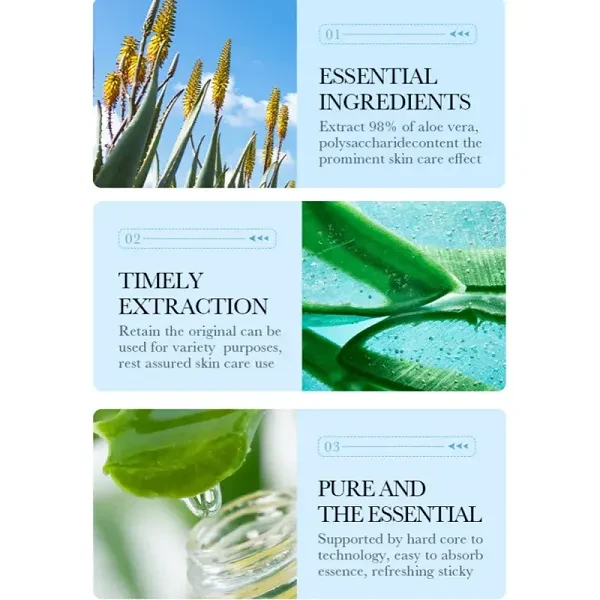 Aloe Vera Face Gel Soothing Moisture Repair Skin Brighten Reduce Acne Lightening
