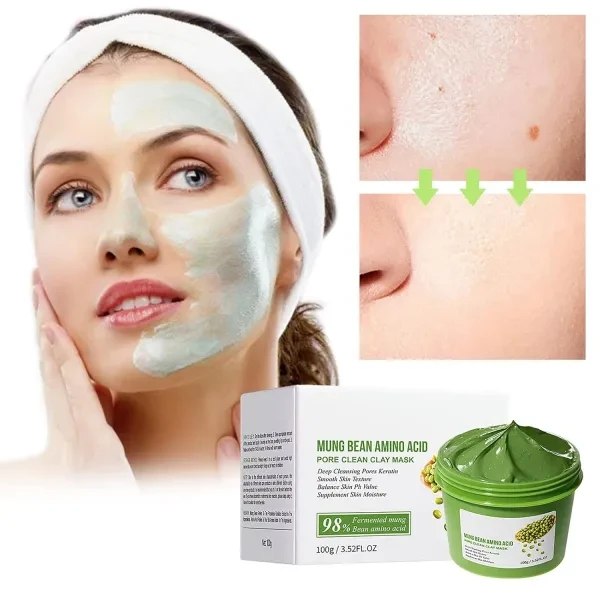 Mung Bean Amino Acid Deeply Pores Cleansing Glowing Smooth Skincare Facial Mud C