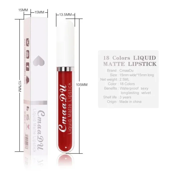 Velvet Matte Easy To Apply Long-Lasting Waterproof Lip Care Non-Stick Liquid Mat