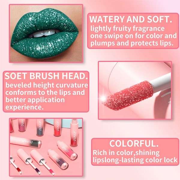 Waterproof Colorful Metallic Lip Care Long Lasting Shimmer Liquid Diamond Matte