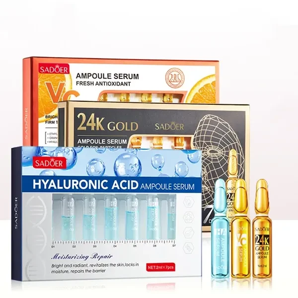 7pcs Sadoer Vitamin C Facial Moisturizing Ampoule Essence Boost Skin Dark Spots