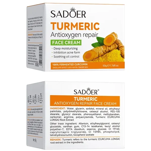 Sadoer Turmeric Antioxygen Repair Face Cream Nourishing Lotion Acne Removing Cle