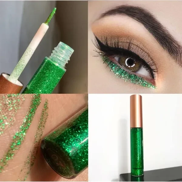 2 Pieces Colors Eyeliner Glitter Eyeshadow Waterproof Shimmer Sparkling Eye Shad