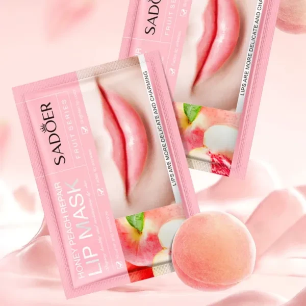 4 Pieces Lip Mask Hydrating Brighten Pink Lips Gel Smoothing Lip Care Fruit Seri