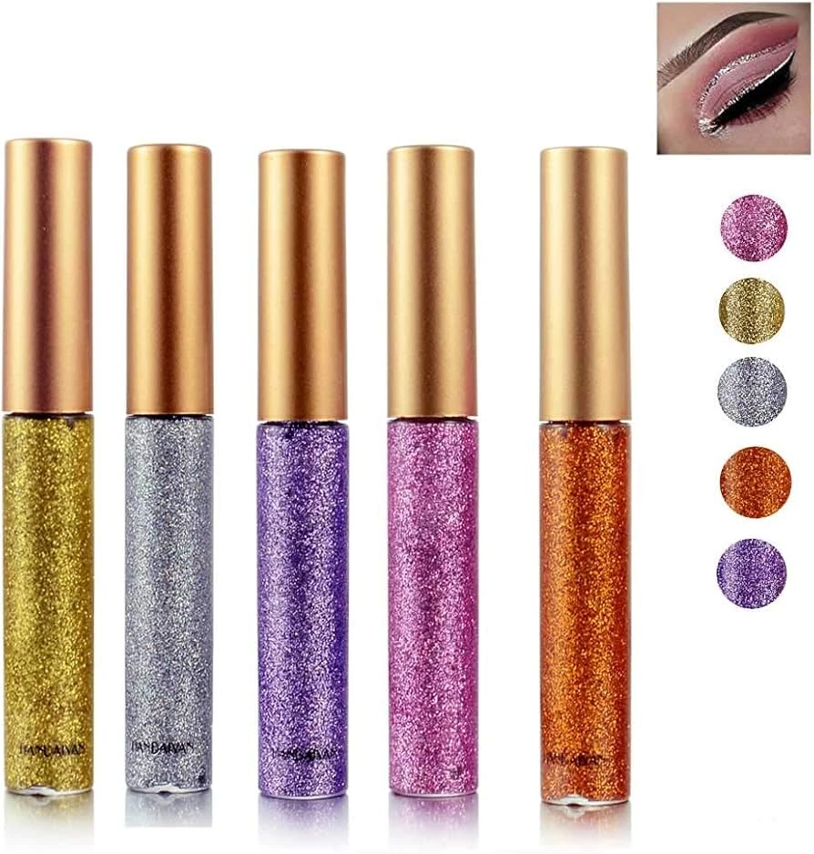 Vibrant Orange Pearlescent Liquid Women's Eyeshadow Waterproof Full Coverage Glo