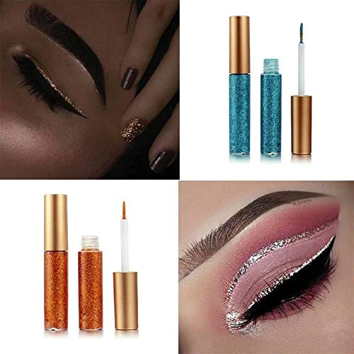 Vibrant Orange Pearlescent Liquid Women's Eyeshadow Waterproof Full Coverage Glo