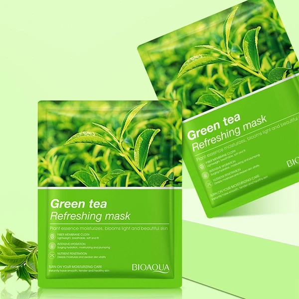 Green Tea Plant Essence Refreshing Face Mask Dry Skin Hydrating Moisturizing Ski