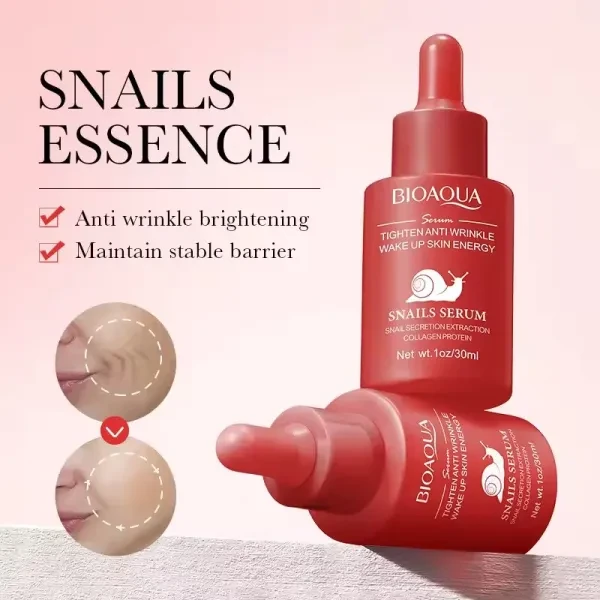 BIOAQUA Anti Wrinkle Skin Repair Snail Face Serum Enhance Glow Skin Nourishing S