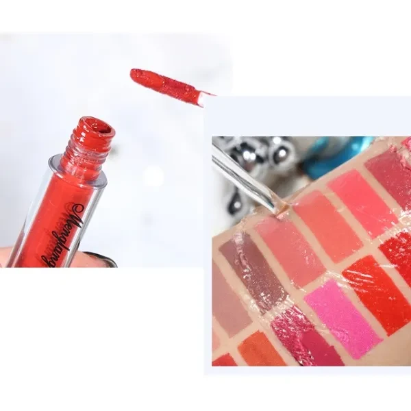 Retro Red Lip Glaze Matte Lip Gloss - Long Lasting Waterproof - Full Coverage Li