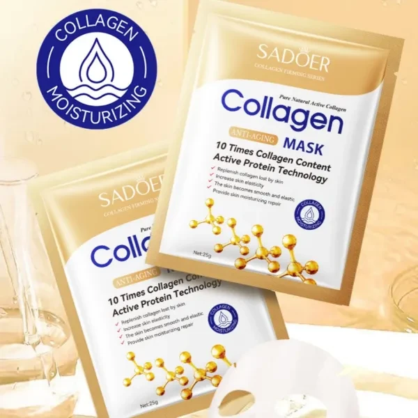 2 Pcs Moisturizing Anti Wrinkle Face Masks Repair Brightening Skincare Collagen