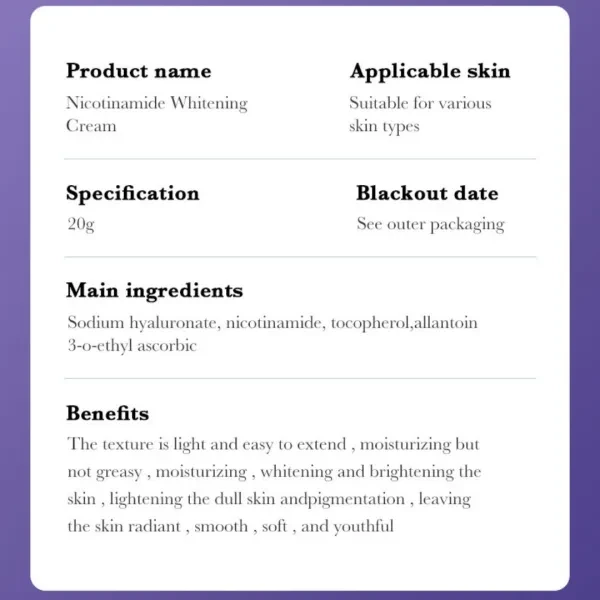 Freckle Removal Cream Whitening Lighten Dullness Dark Spot Remover Soft Skin Moi