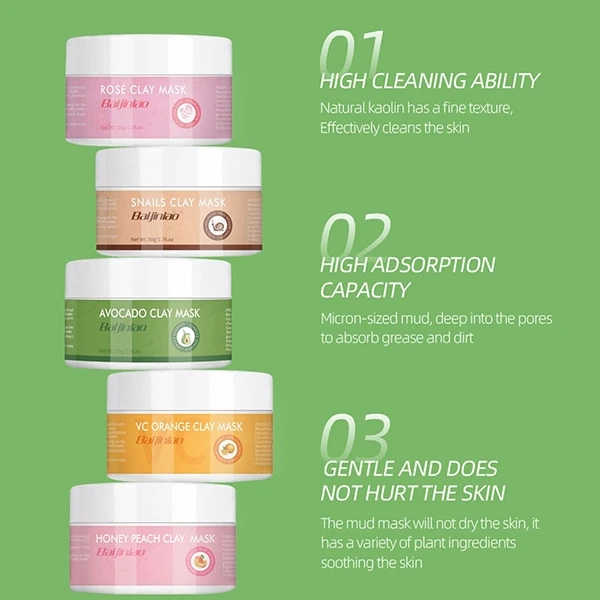 Washable Cleansing Smooth Gentle On Skin Film Peel Off Face Peach Clay Mask For