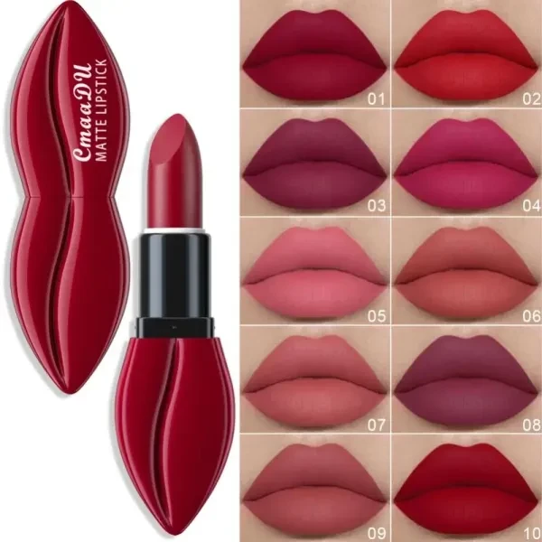 Luxurious Water Resistant Lipstick Long Lasting Highly Pigmented Matte Lip Color