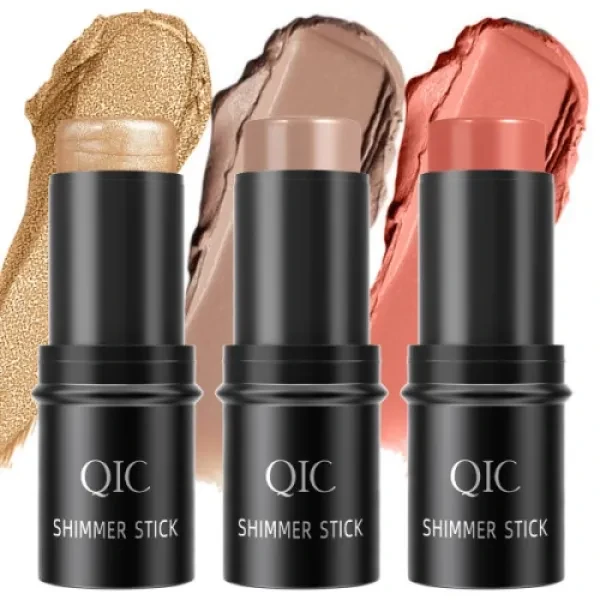 2 Pieces Makeup Contouring Brightening Shimmer Sticks High Gloss Women's Highlig