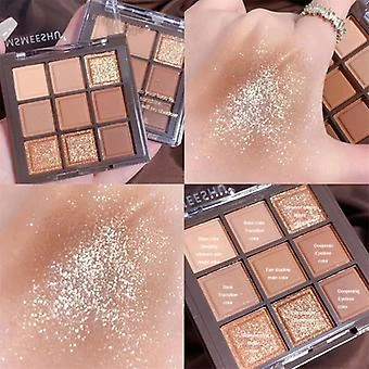 Nine Colors Water Proof Long Lasting Non-Smudge Matte Glittery Eyeshadow Palette
