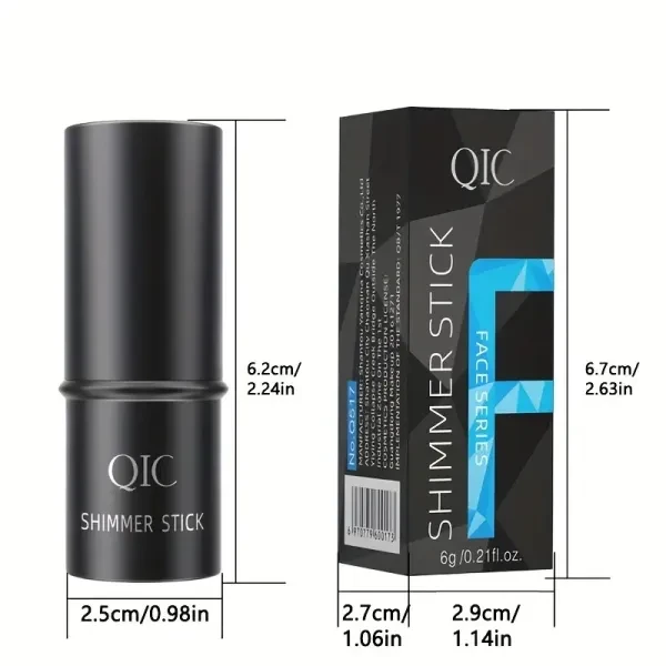 2 Pieces Double Color Shimmer Stick Women's Highlighter Face Makeup Contouring B