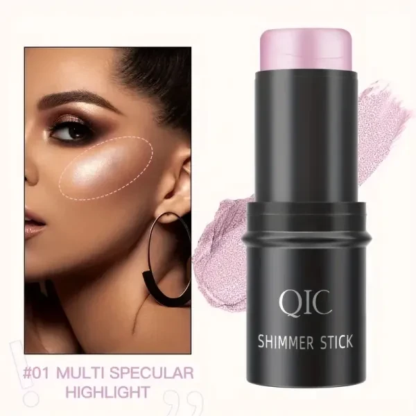 2 Pieces Double Color Shimmer Stick Women's Highlighter Face Makeup Contouring B