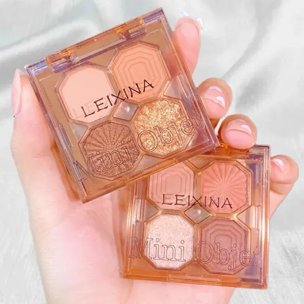 Four Colors Glitter Eyeshadow Palette Shimmer Matte Eyeshadow Long Lasting Shiny