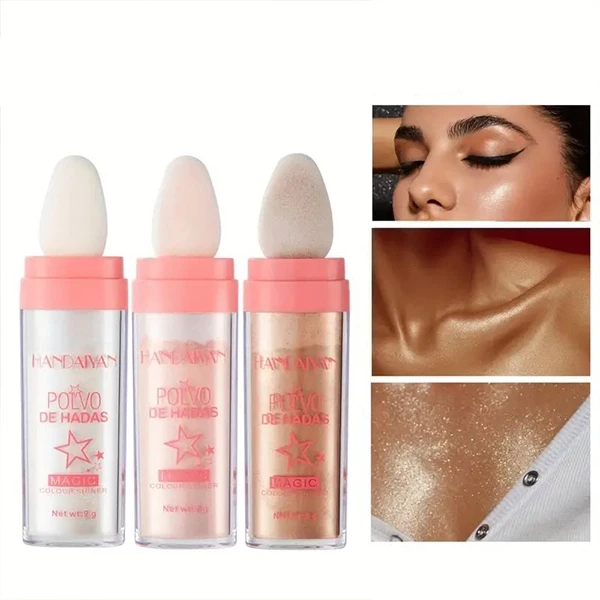 Metallic Finish Highlighter Glitter Shimmer Face Contouring Waterproof Long Last
