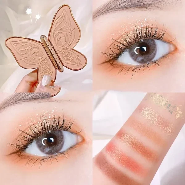 Shimmering Butterfly 6-Color Eyeshadow Palette - Matte & Shiny Finish