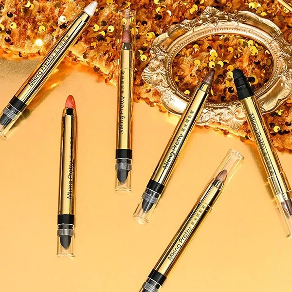 Non-Smudged Double-Sid Eyeshadow Water Resistant Glitter Contouring Eye Stick Sh