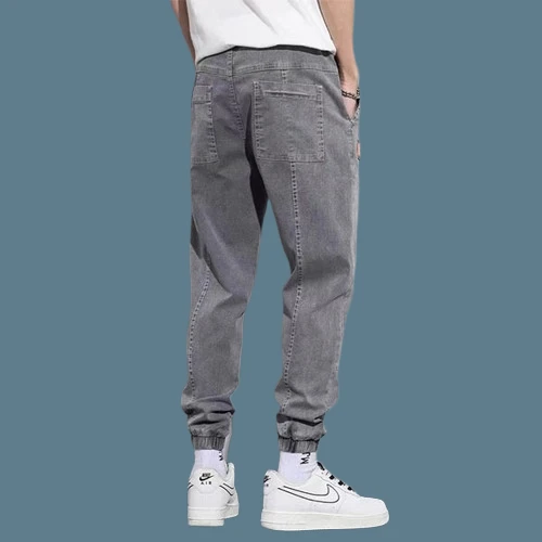 Summer Wear Men Fashion Trouser Elastic Waist Streetwear Casual Loose Jeans Trou