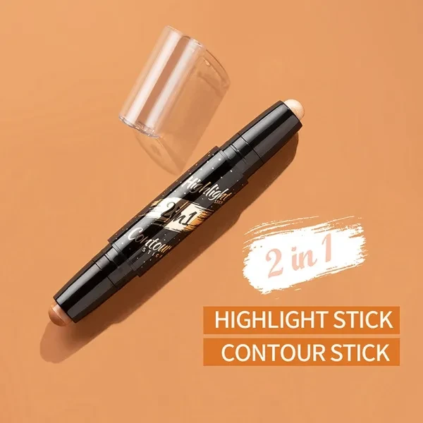 Double Head Apricot High Gloss Contouring Highlighter for Women
