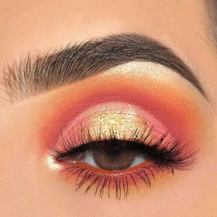 Sunset Red Brown Eyeshadow Palette Full Coverage 9 Intense Colors