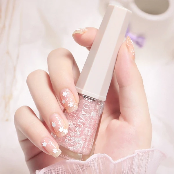 Black Color Water Resistant Women Glittery Fashion Long Lasting Nail Polish - 28