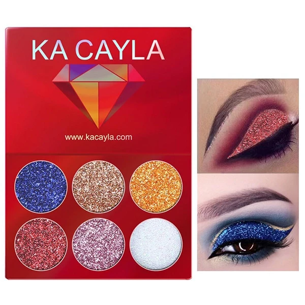 6-Color Eye Shadow Palette - Glossy Finish Multi Shades