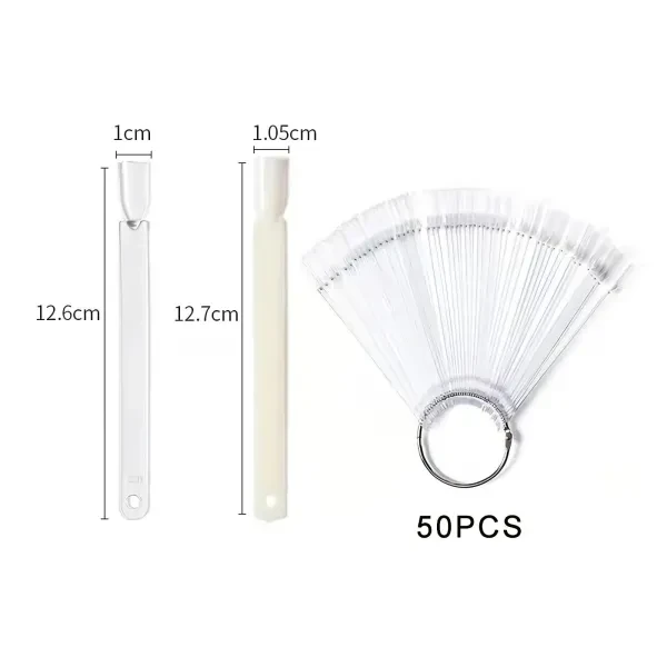 50pcs Artificial Nail Polish Boards & Durable Display Sticks