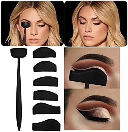 6-in-1 Eyeshadow Kit Enhance Eyes with Crease Line Templates
