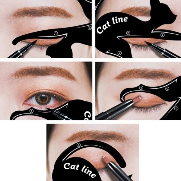 Cat Eyeliner Guides Quick Smooth & Stunning Makeup - Medium Coverage Natural Bla