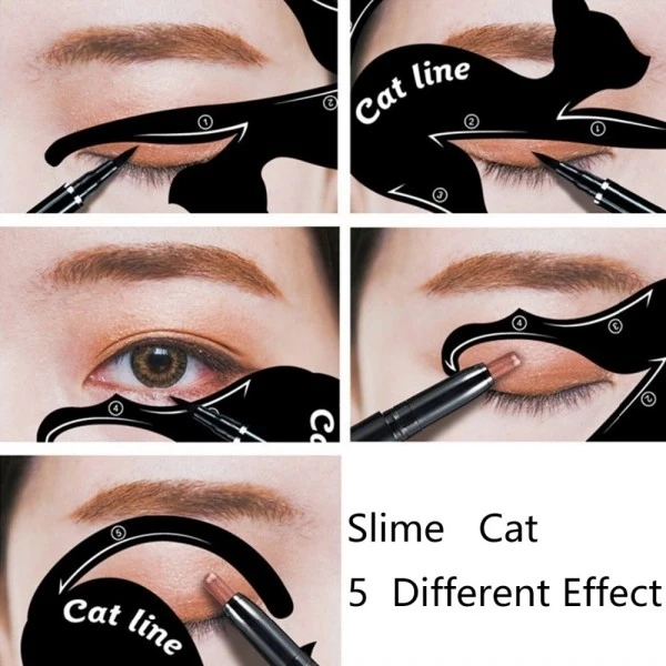 Cat Eyeliner Guides Quick Smooth & Stunning Makeup - Medium Coverage Natural Bla