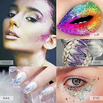 Multicolor Sequin Glitter Eye Decor for Dazzling Parties