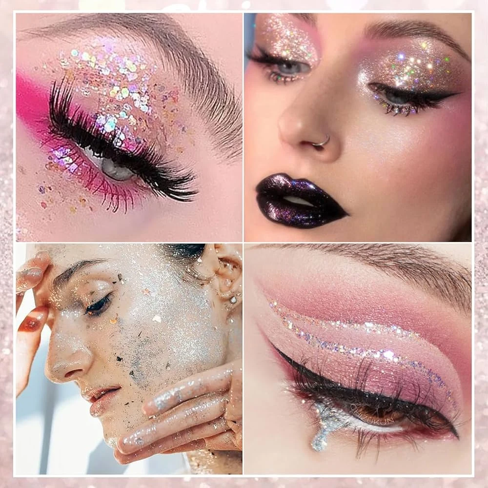 Multicolor Sequin Glitter Eye Decor for Dazzling Parties