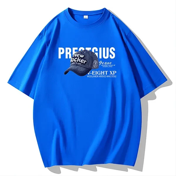 Letter Print Crew Neck Short Sleeves Sports Casual Wear Men T-Shirt