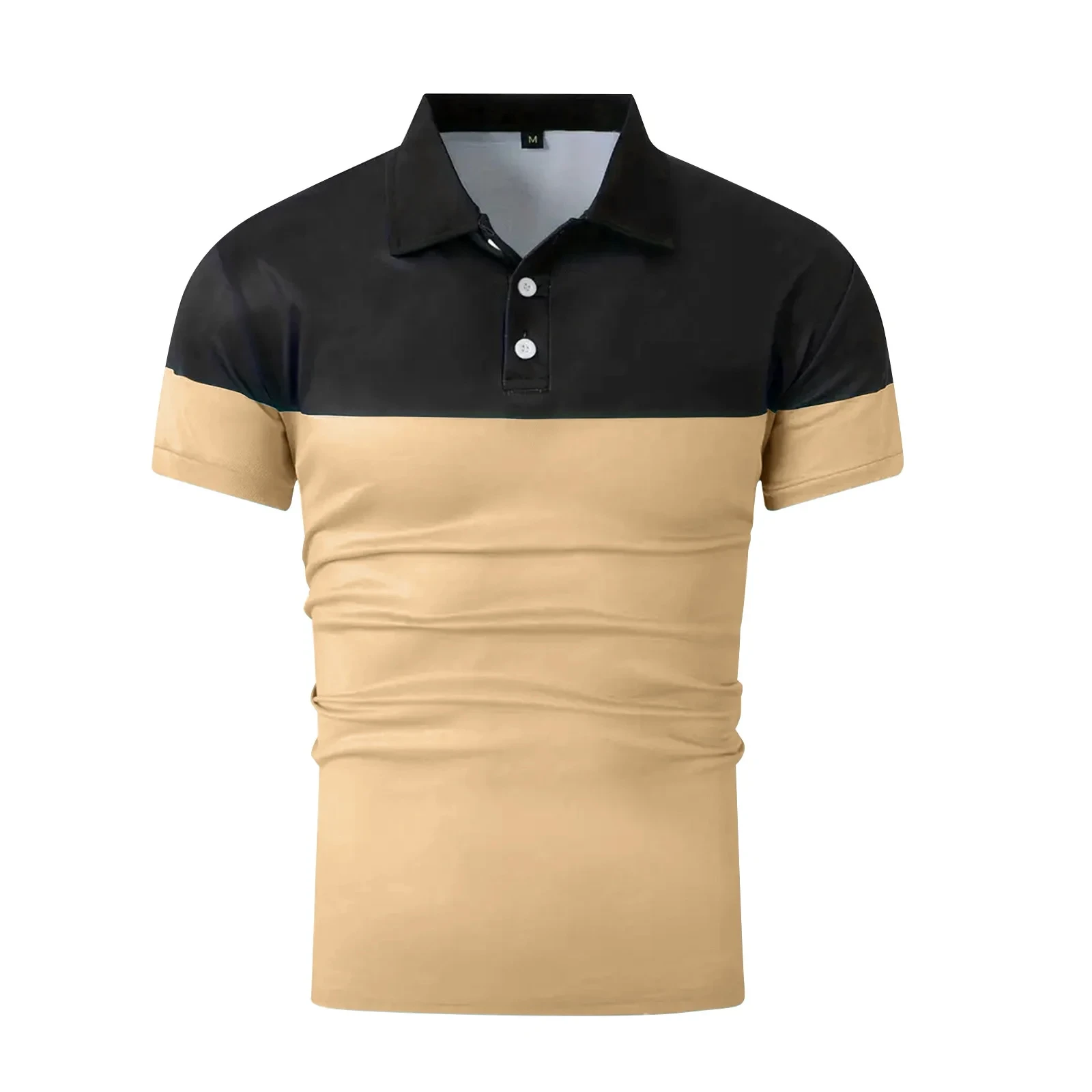 Premium Cotton Fabric Two Tone Men Polo Shirt Button Closure Collar Neck Short S