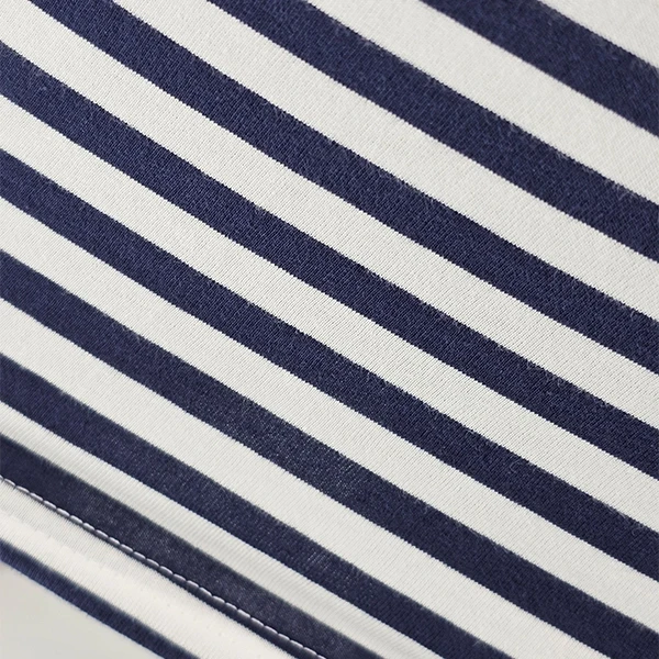 Black and White Striped Polo Shirt with Short Sleeves (Men's)