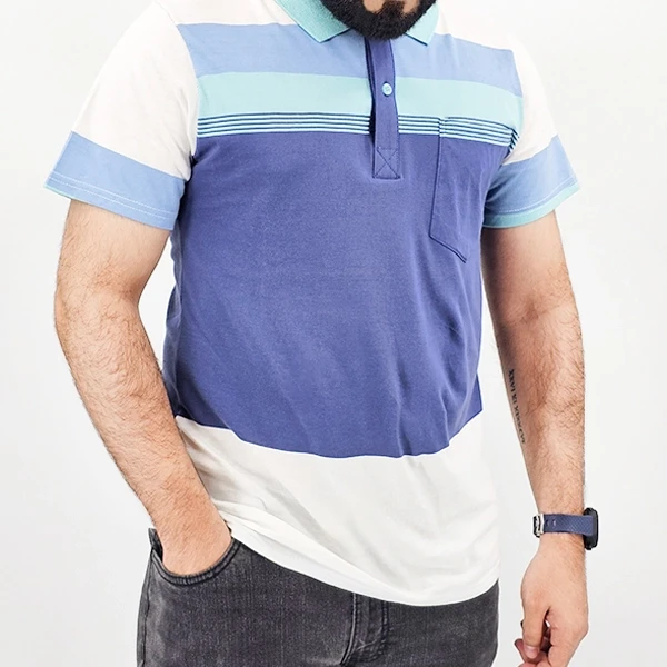 Green Striped Polo Shirt - Men's Summer Fashion