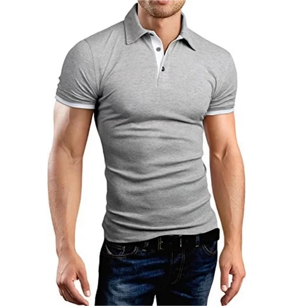 2pcs Polo Shirts Men's Casual Slim Fit Cotton Sport Tops
