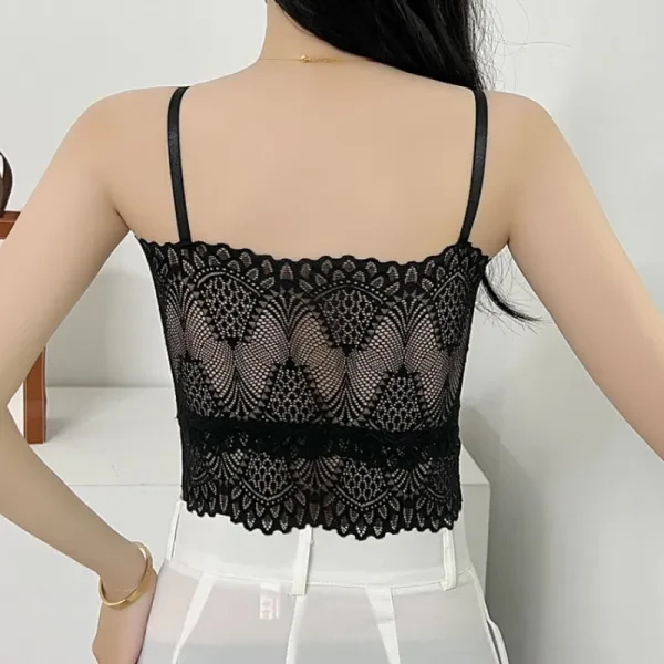 Floral Lace Crop Top - Sleeveless Stylish Women Bra (Free Size)