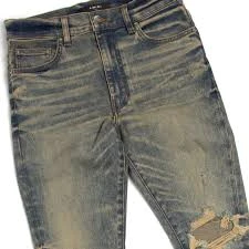 Vintage Denim Pants Stretch High Waist Slim Fit Ankle-length Jeans for Men