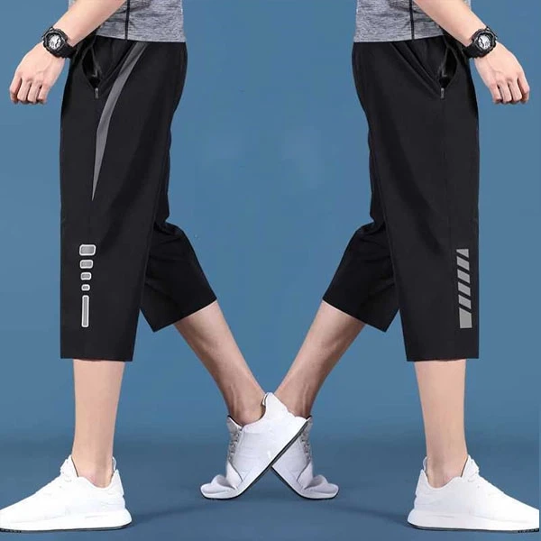 Black Two Tone Striped Shorts for Men - Sporty and Stylish