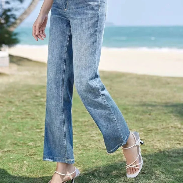 Stylish High Waist Wide Leg Blue Jeans - Perfect for any Occasion