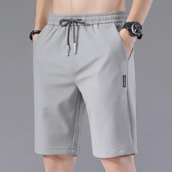 Solid Color Drawstring Men Summer Wear Shorts, Comfortable Double Pocket Running