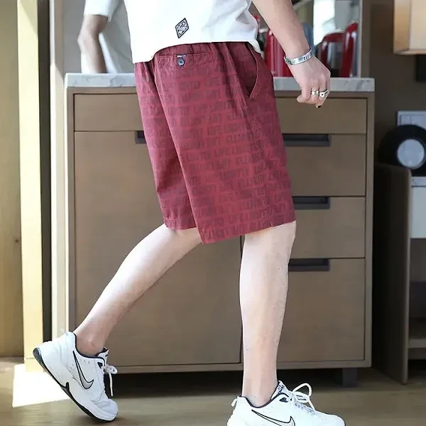 Men's Letter Print Beach Shorts - Loose Fit High Quality Polyester Eye-Catching