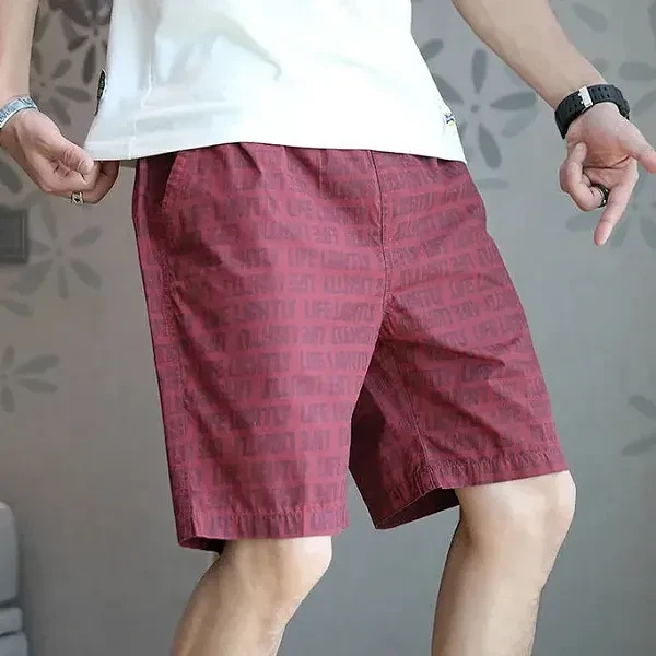 Men's Letter Print Beach Shorts - Loose Fit High Quality Polyester Eye-Catching
